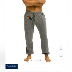 Aviator Nation Men’s Gray Logo Sweatpants  Large